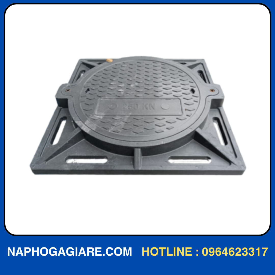 Nắp hố ga Composite ngăn mùi khung âm nắp tròn